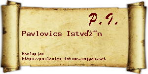 Pavlovics István névjegykártya
