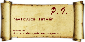 Pavlovics István névjegykártya