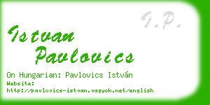 istvan pavlovics business card