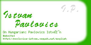 istvan pavlovics business card